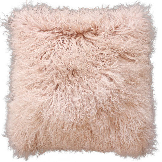 Furtex - Meru Tibetan Lamb Fur Cushion - Blush Pink