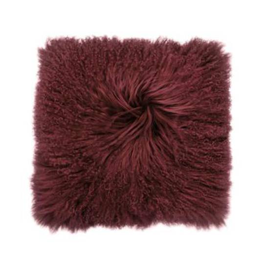 Bambury - Mongolian Lambswool Cushion - Bordeaux