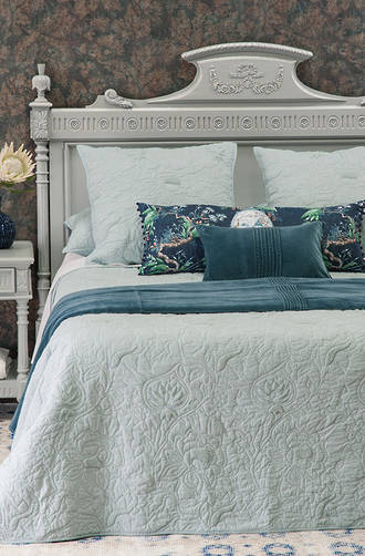 Bianca Lorenne Bacelli Powder Blue Bedspread / Pillowcases Sold Separately