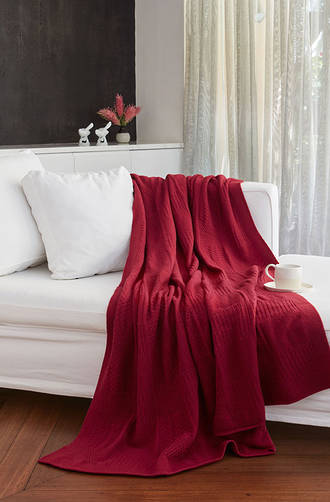 Baksana - Bergamo Lambswool Blanket/Throw Mulberry