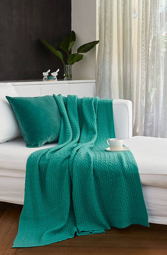 Baksana - Cheviot Lambswool Blanket/Throw Emerald