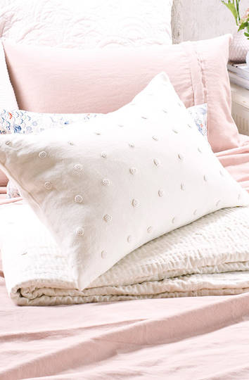Bianca Lorenne - Etoile Ivory Linen Comforter and Coverlet