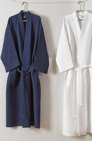Baksana - Unisex 50-50 Waffle Kimono Robe