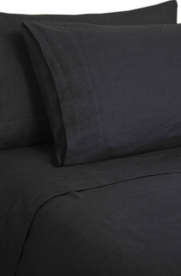MM Linen - Laundered Linen Charcoal Sheet Set