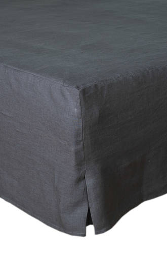 MM Linen Laundered Linen Charcoal Bed Skirt/Valance