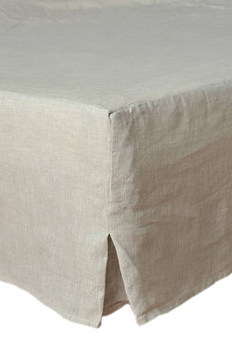 MM Linen Laundered Linen Natural Bed Skirt/ Valance