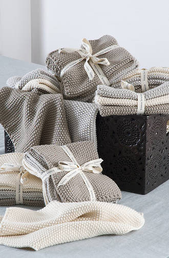 Bianca Lorenne Lavette Taupe Dish Cloth Set