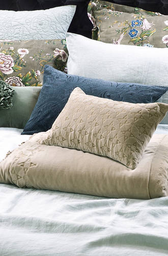 Bianca Lorenne Matsuba Taupe Comforter and Cushion