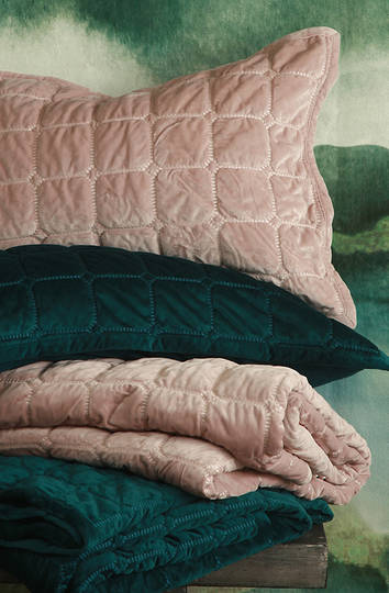 MM Linen - Meeka Quilted Rosewood Comforter Set/Eurocase Set