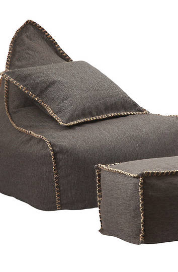 MM Linen - Mero Beanbag & Ottoman Set - Charcoal