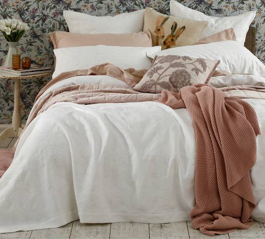 MM Linen - Aviana Bedpread Set - White