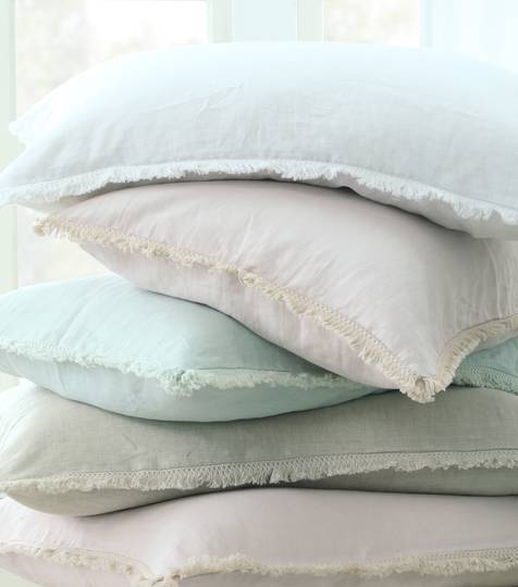 MM Linen - Laundered Linen Duckegg Eurocase & Tassel Eurocase Sets