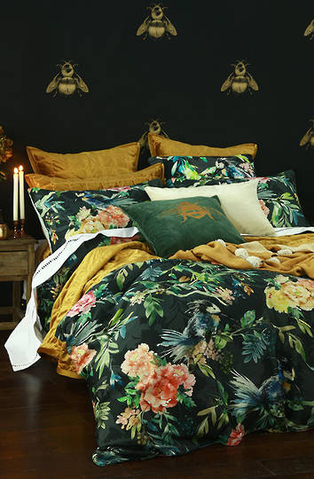 MM Linen - Meeka Gold Quilted Comforter Set / Eurocase