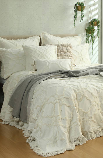 MM Linen - Clover Bedspread Set / Eurocase Set Sold Separately - Ivory