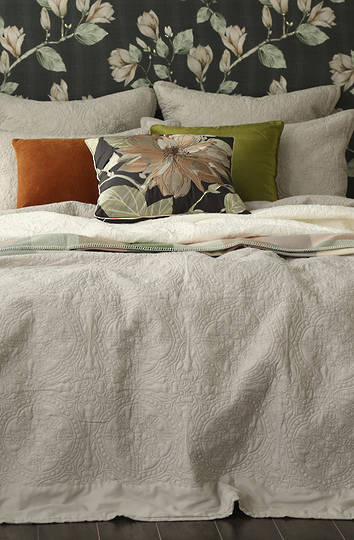 MM Linen - Carlotta Quilted Bedspread Set/ Eurocase Set - Natural