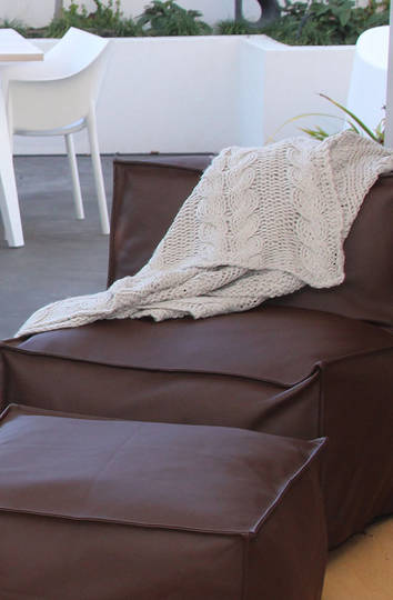 MM Linen - Guernsey Knit Throw - Natural