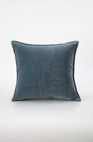 MM Linen - Velvet Cushion - Bluestone