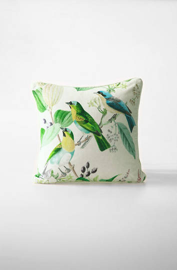 MM Linen - Aviary Square Velvet Cushion