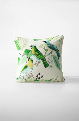 MM Linen - Aviary Square Velvet Cushion