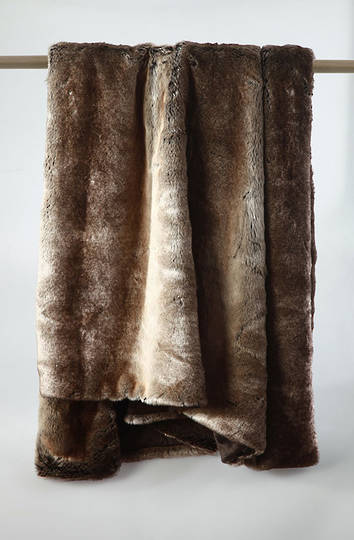 MM Linen - Snug Faux Fur Throw - Chocolate