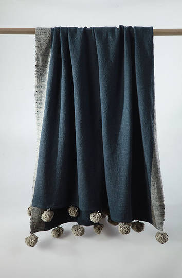 MM Linen - Gigi Cotton Throw - Bluestone