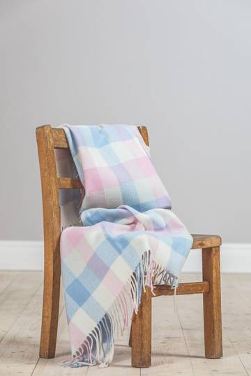 Importico - Foxford - Lambswool Throw - Multi Check Baby Throw