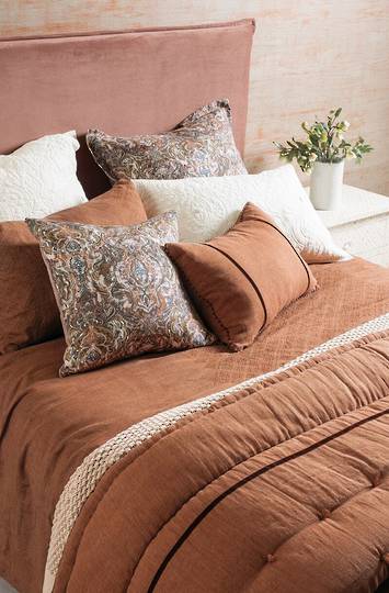 Bianca Lorenne - Sashiko Cinnamon King Bedspread - ON SALE