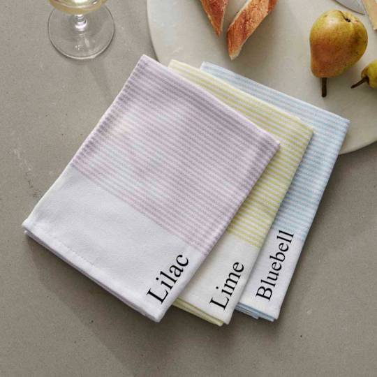Baksana - Thirsty Tea Towels - Bluebell/Lime/Lilac