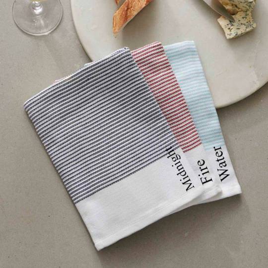 Baksana - Thirsty Tea Towels - Water/Fire/Midnight