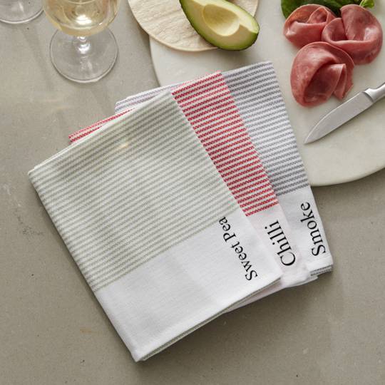 Baksana - Thirsty Tea Towels - Smoke/Chilli/Sweet Pea