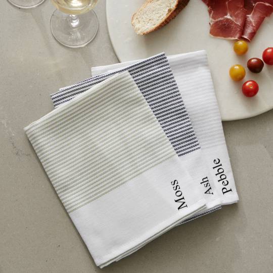 Baksana - Thirsty Tea Towels - Pebble/Ash/Moss