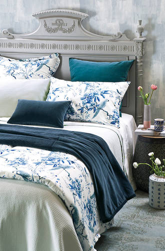 Bianca Lorenne Valentina Duck Egg Bedspread / Pillowcases - Sold Separately