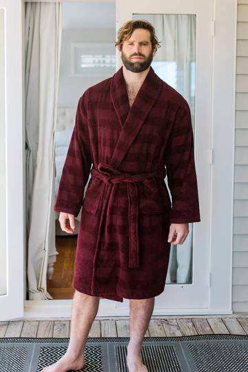 Baksana - Aiden Bathrobe - Port (Burgundy)