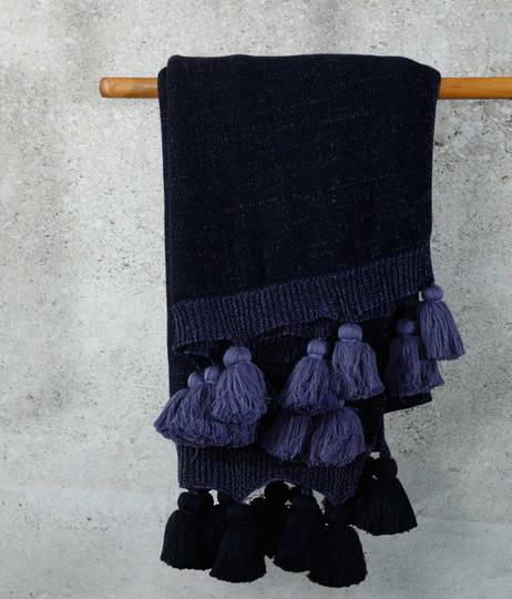 MM Linen - Birch Throw - Navy