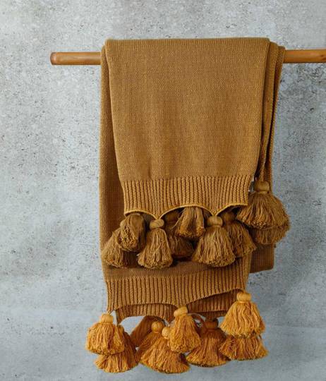 MM Linen - Birch Throw - Ochre