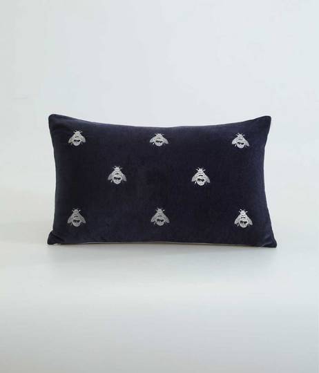 MM Linen Buzz Cushion - Navy