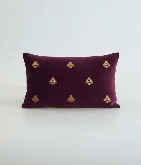 MM Linen Buzz Cushion - Port