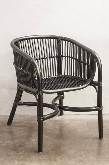 Bianca Lorenne - Campania Black/Brown Wash Ratten Armchair