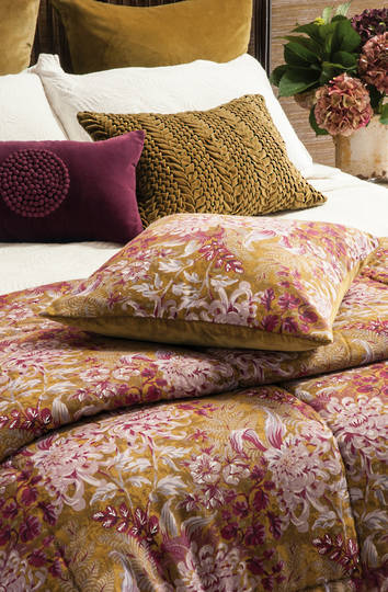 Bianca Lorenne - Giardino Antique Gold Comforter / Pillowcases Eurocases & Cushion Sold Separately