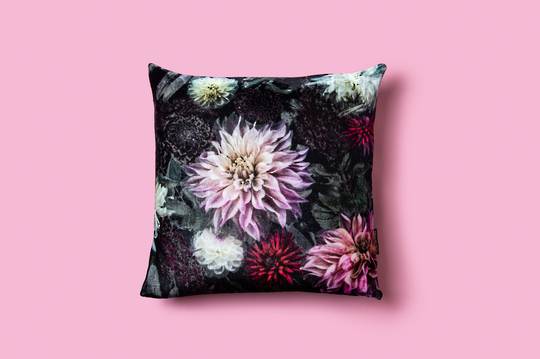 Helen Bankers - Silk Dahlia Velvet Cushion