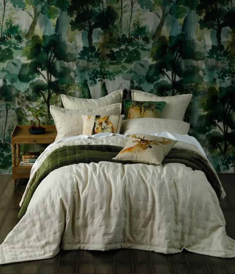 MM Linen - Laundered Linen - Natural Quilted Eurocases