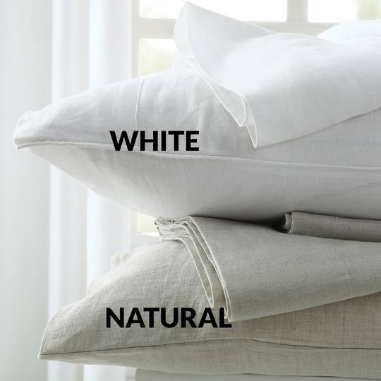 MM Linen - Laundered Linen White Sheet Set