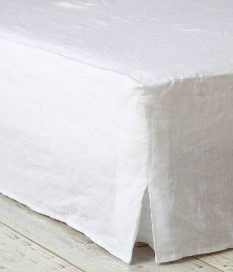 MM Linen - Laundered Linen - Bed Skirt/Valance - White