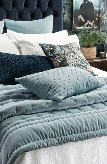 Bianca Lorenne - Mica Smoke Blue Comforter / Eurocases and Cushion Sold Separately