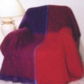 Mohair Plaid Rug - Berry