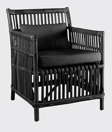 Bianca Lorenne - Morano Black/Black Cushion Rattan Armchair