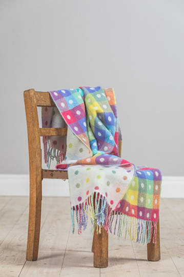 Importico - Foxford Lambswool Throw - Multi Spot Baby Throw