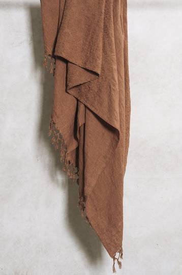 Bianca Lorenne - Sashiko Cinnamon Linen Throw