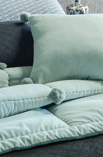 Bianca Lorenne - Temari Duck Egg Comforter and Cushion